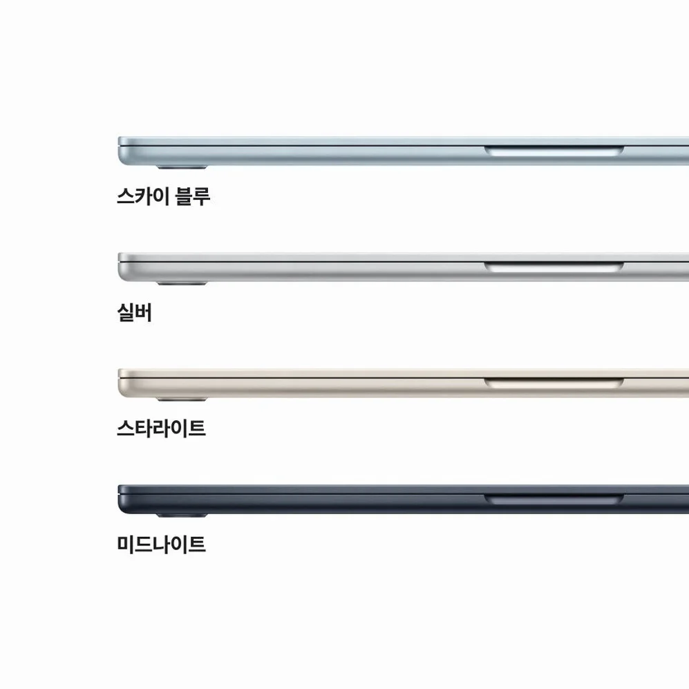 애플 맥북에어 15 M5 CPU 10코어 GPU 10코어 16GB, 512GB, 미드나이트 상세 이미지 3