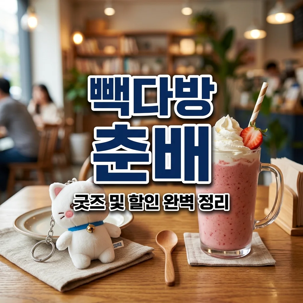 빽다방 춘배 콜라보 신메뉴 굿즈 총정리! 할인 팁부터 랜덤 키링 후기까지