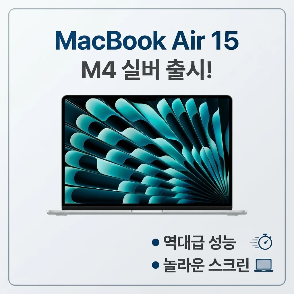 맥북에어 15 M4 실버 출시! 역대급 성능에 화면까지 시원하네요