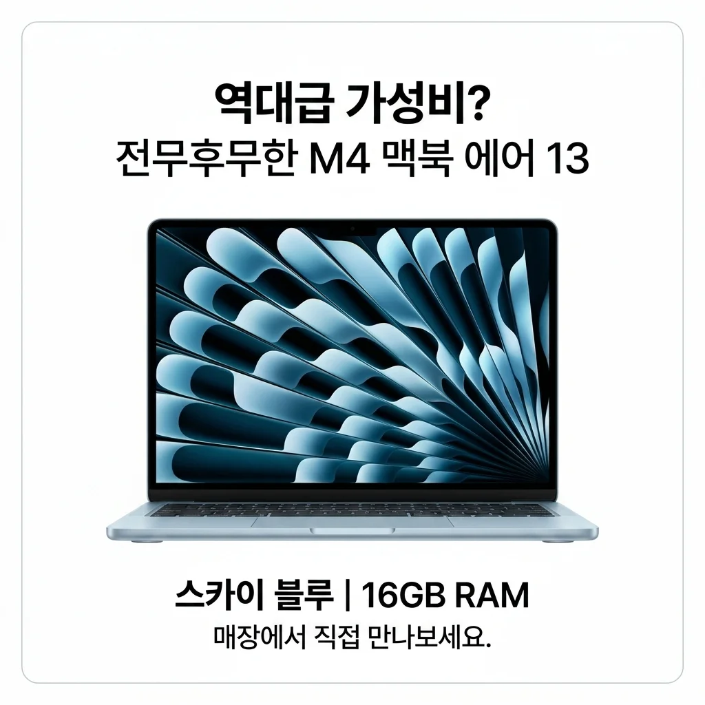 맥북에어 13 M4 스카이블루 16GB 역대급 가성비? 실물 보고 결정하세요