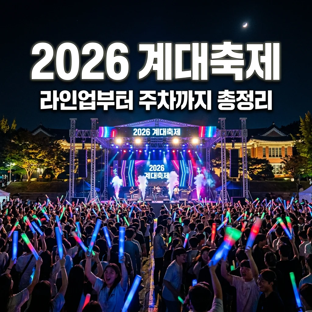 2026 계대 축제 라인업 및 일정: 외부인 입장료 주차 명당 총정리