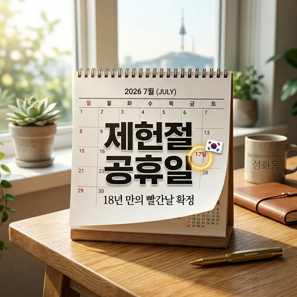 2026 제헌절 공휴일 확정! 18년 만의 빨간날 7월 황금연휴 완벽 정리