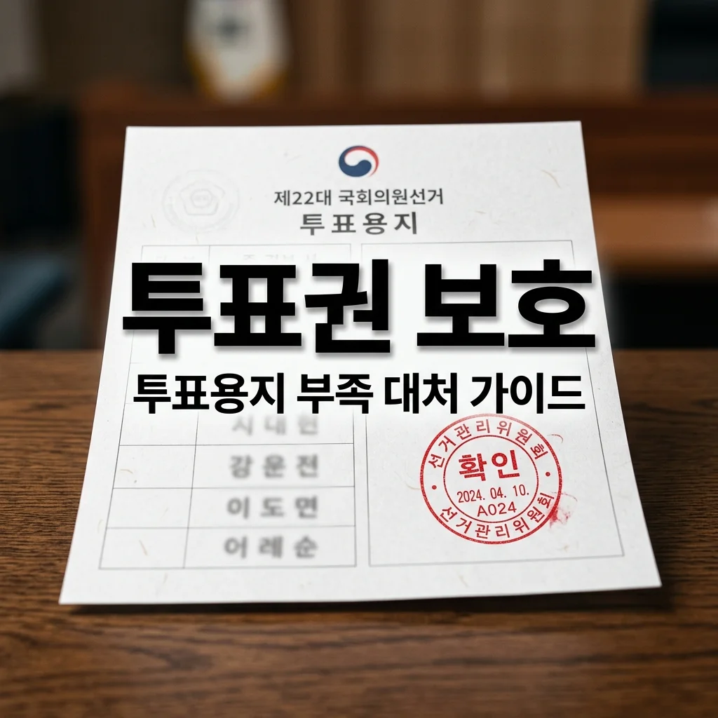 투표용지 부족 사태 원인과 해결 방법, 내 소중한 참정권 지키는 법
