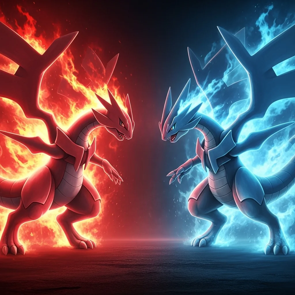 레시라무 졸업스킬: 불꽃 vs 드래곤