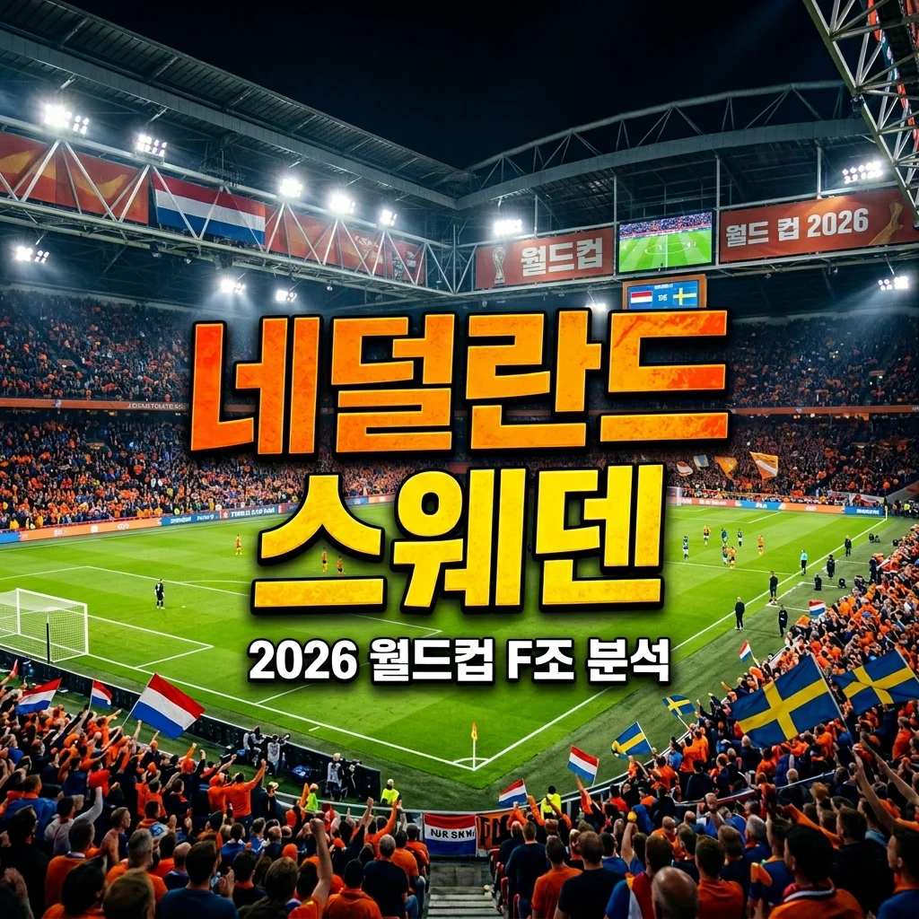 네덜란드 스웨덴 2026 월드컵 중계 일정 및 승부 예측 분석 (F조 2차전)