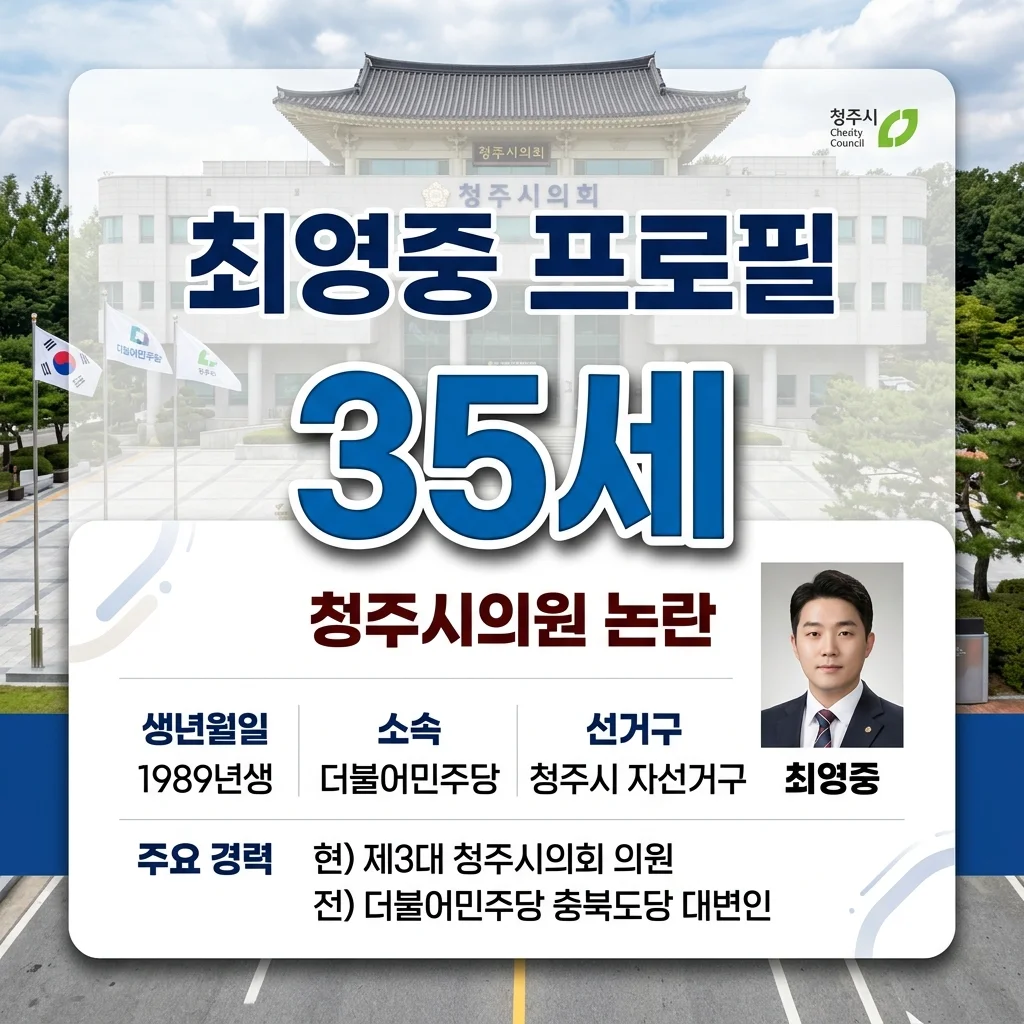 최영중 청주시의원 프로필: 나이, 학력, 소속 정당 및 논란 총정리