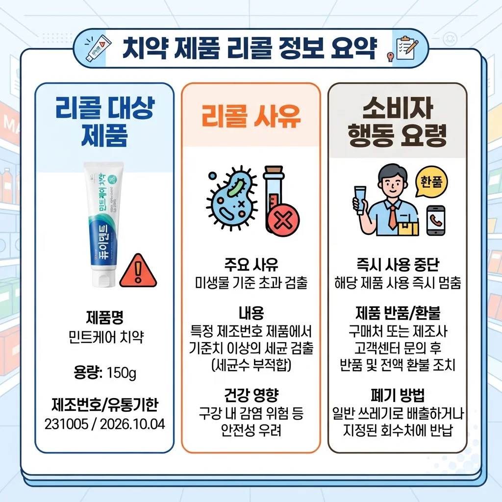 2080 치약 리콜: 핵심 정보 한눈에 보기