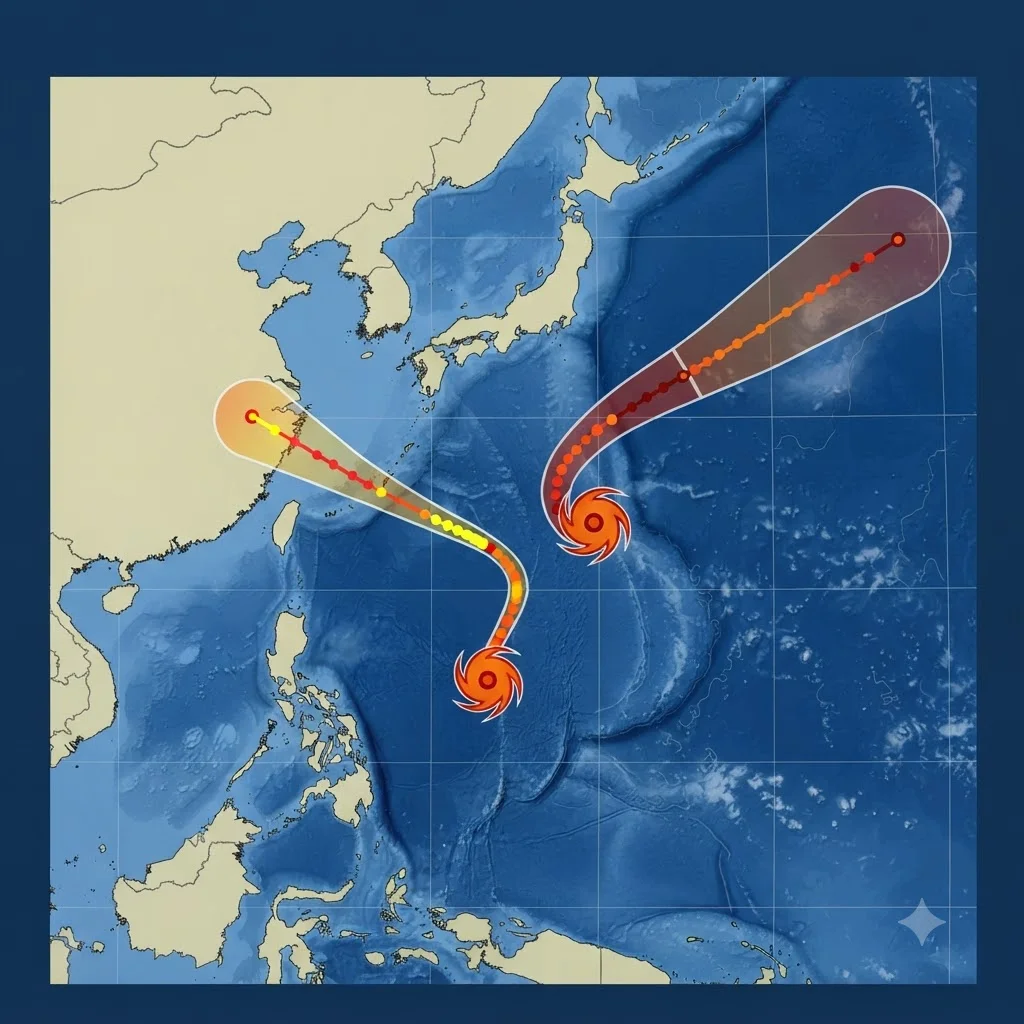 페이러우, 동쪽으로 이동하며 한반도와 멀어집니다