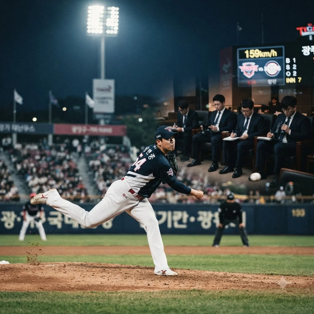 곽빈 선수, MLB 스카우트들의 시선을 사로잡다