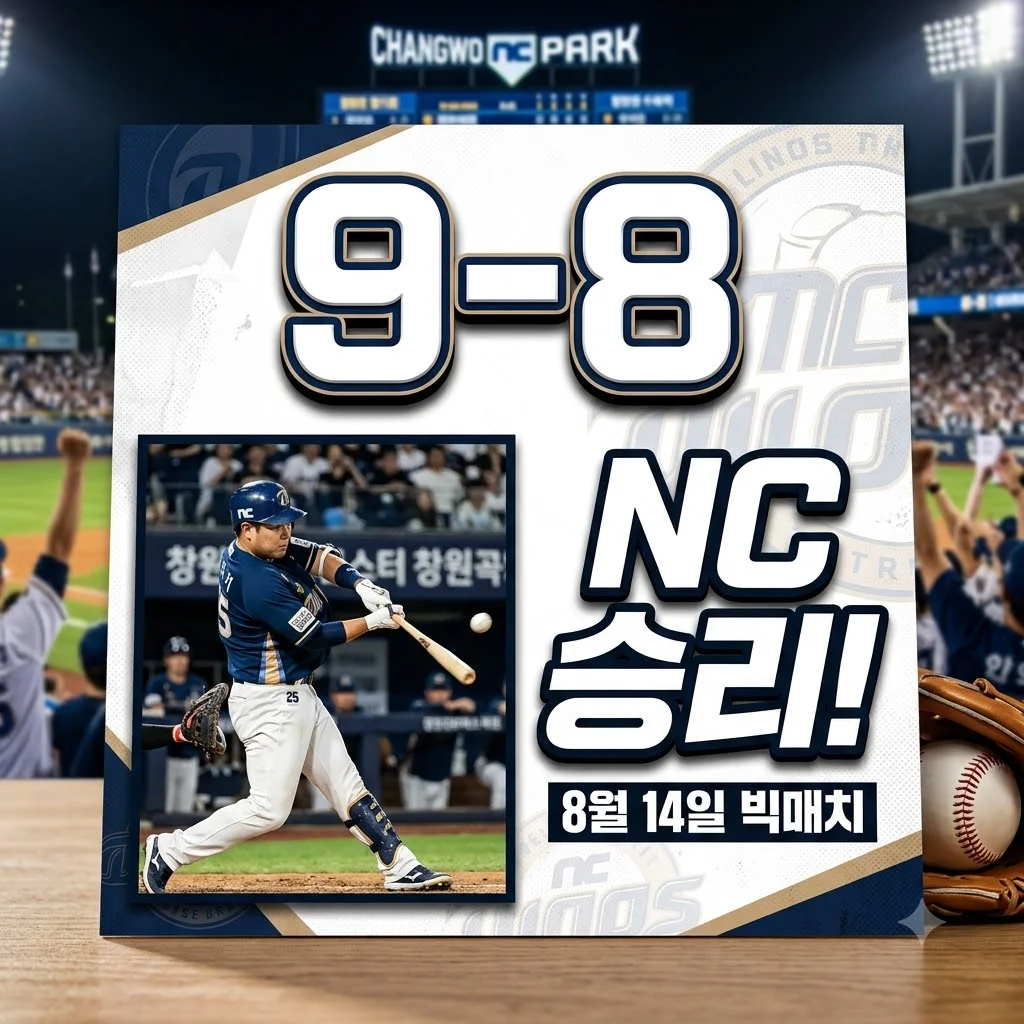 8월 14일 NC vs 롯데 경기 분석: 사직 낙동강 더비, NC 다이노스 9-8 승리!