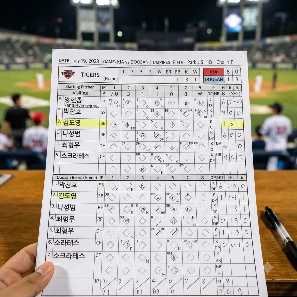 한눈에 보는 8월 15일 두산 KIA 경기 요약